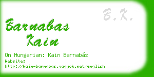 barnabas kain business card